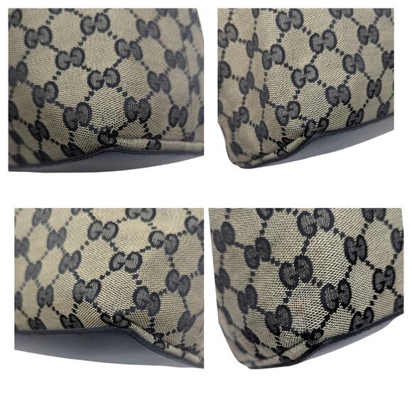 Gucci GG monogram canvas tote bucket shoulder bag large black neutral - Picture 5 of 13